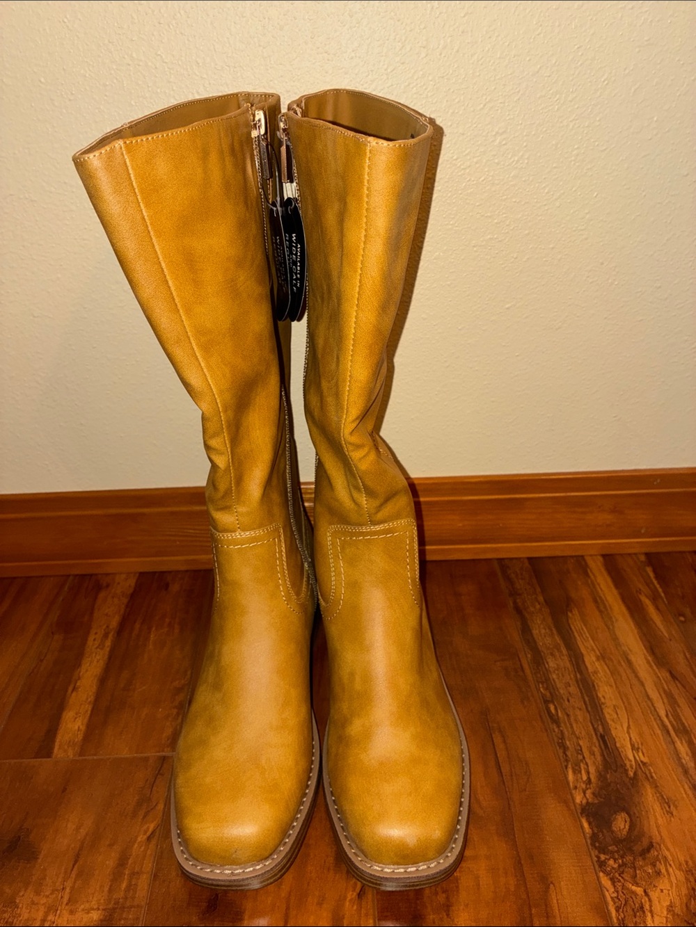 Wild Pair Tall Heeled Boots in Cognac Brown